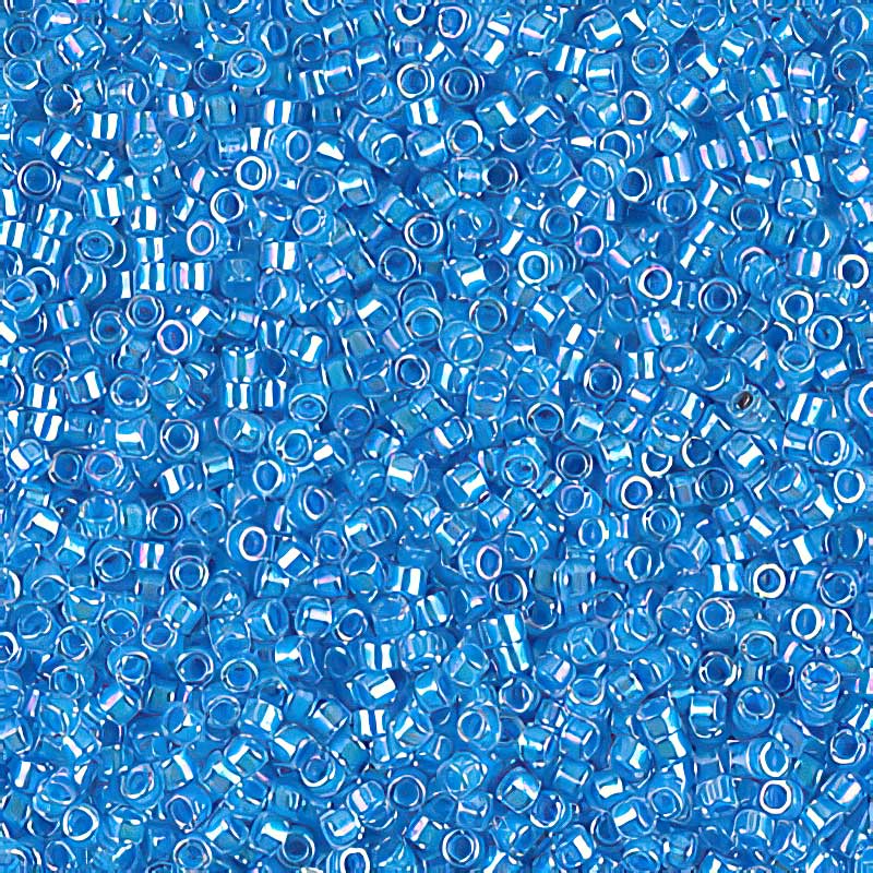 Delica 11/0 Beads - db0076 - Light Blue Lined Crystal AB 7.1g