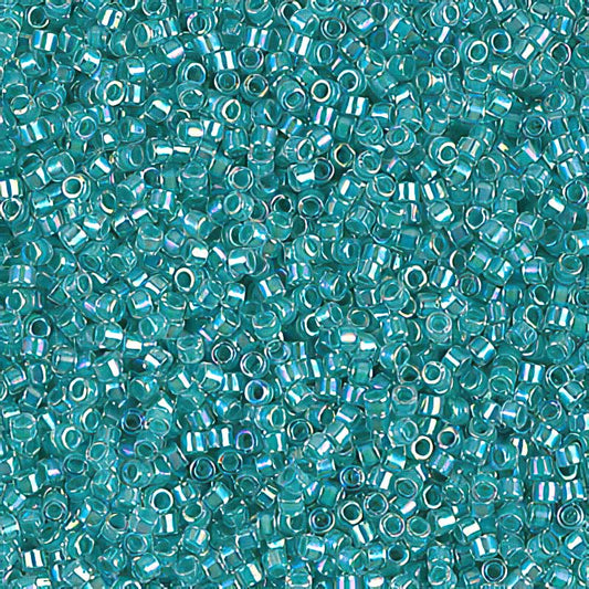 Delica 11/0 Beads - db0079 - Lined Aqua Blue AB 7.1g
