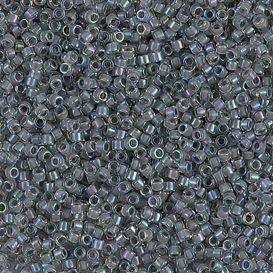Delica 11/0 Beads - db0081 - Lined Dark Grey AB 5.2g