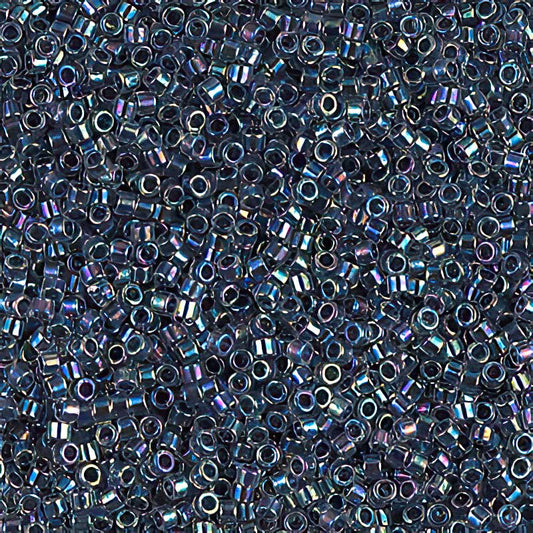 Delica 11/0 Beads - db0086 - Lined Dark Blue AB 5.2g