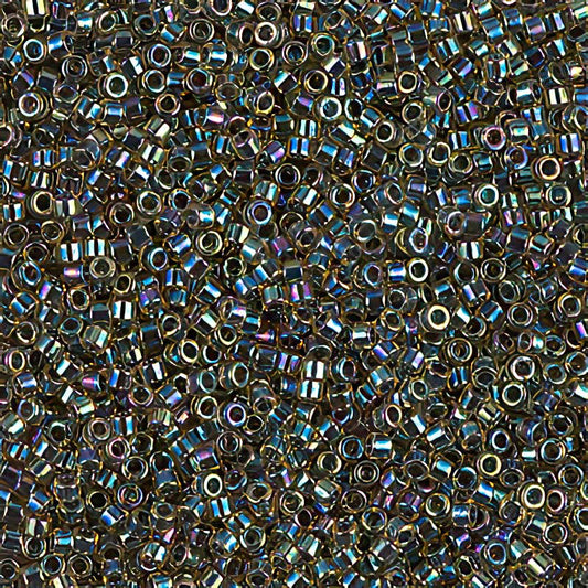 Delica 11/0 Beads - db0089 - Lined Dark Olive 5.2g