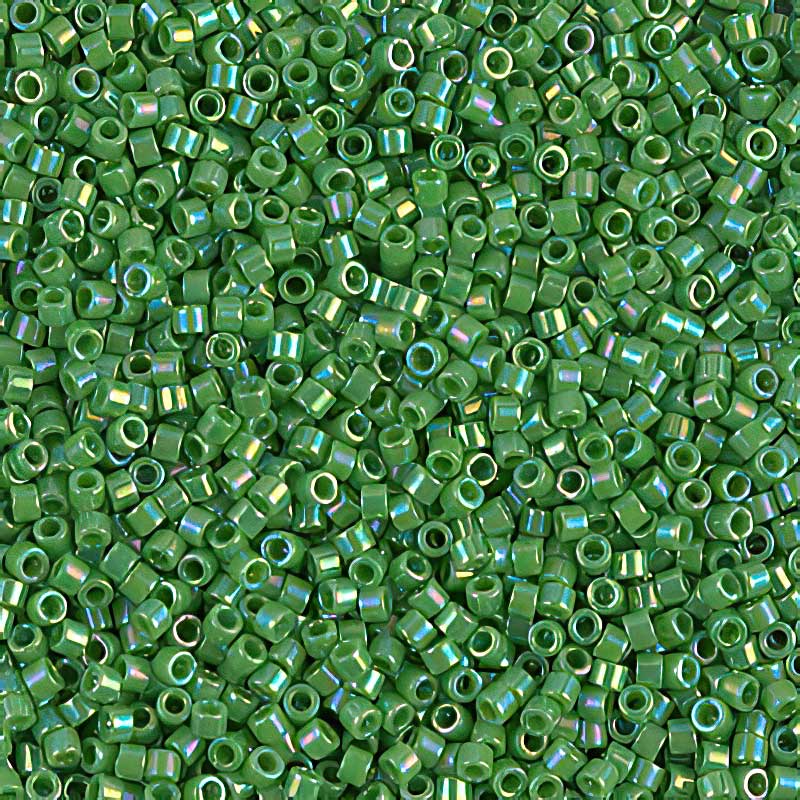 Delica 11/0 Beads - db0163 - Opaque Green AB 5.2g