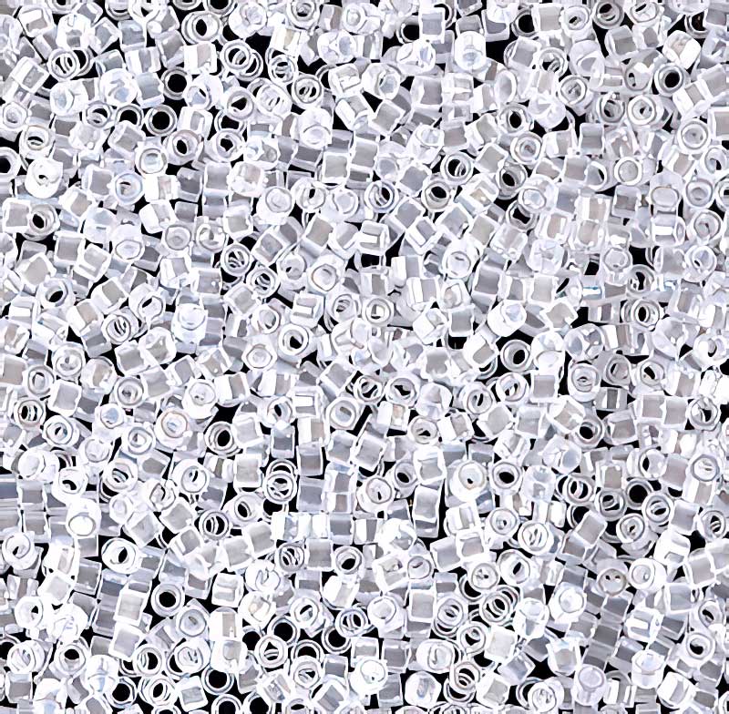 Delica 11/0 Beads - db0231 - Lined Crystal/White Luster 5.2g