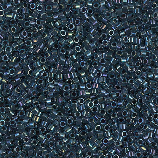 Delica 11/0 Beads - db0286 - Colour Lined Midnight Blue / Aqua AB 5.2g
