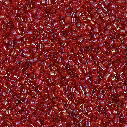 Delica 11/0 Beads - db0295 - Colour Lined Red/Red AB 5.2g