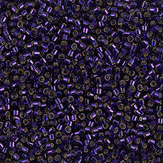 Delica 11/0 Beads - db0609 - Silver Lined Dyed Dark Purple 5.2g