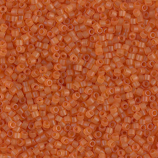 Delica 11/0 Beads - db0781 - Dyed Semi-Frosted Transparent Amber 5g
