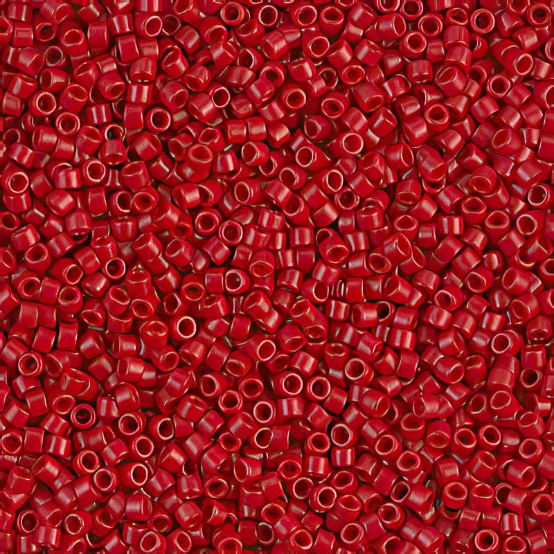 Delica 11/0 Beads - db0791 - Semi-Matte Dyed Fire Engine Red 5.2g
