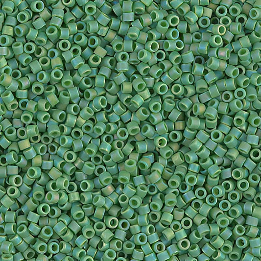 Delica 11/0 Beads - db0877 - Matte Opaque Green AB 5.2g