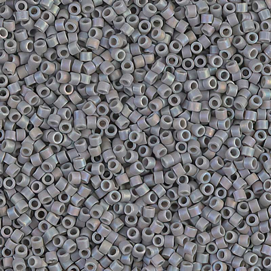 Delica 11/0 Beads - db0882 - Matte Opaque Grey Rainbow 5.2g