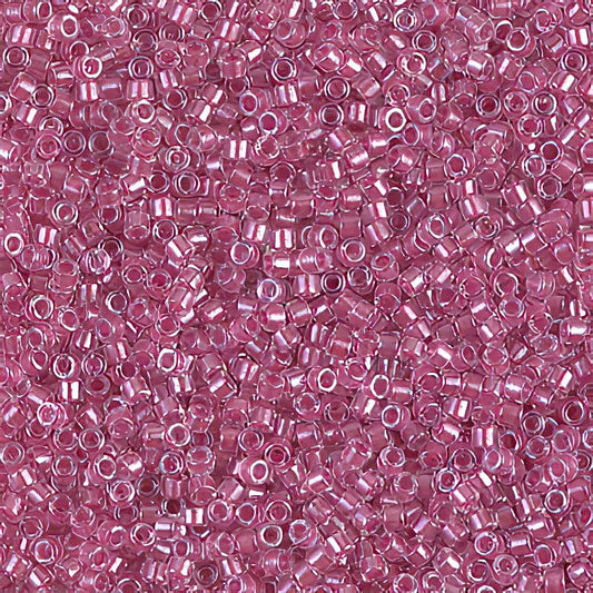 Delica 11/0 Beads - db0902 - Sparkling Peony Pink Lined Crystal 5.2g