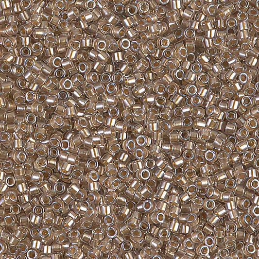Delica 11/0 Beads - db0907 - Sparkling Light Bronze Lined Crystal 5.2g