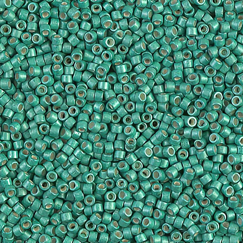 Delica 11/0 Beads - db1182 - Semi-Matte Galvanized Dark Green Mint 7.1g