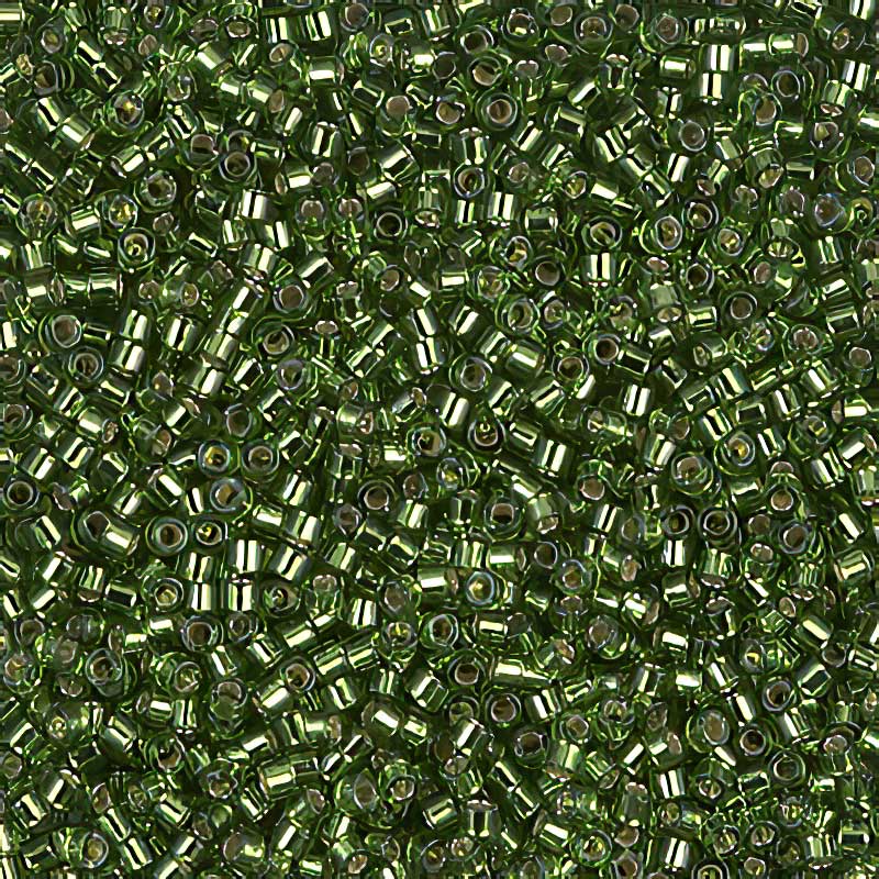 Delica 11/0 Beads - db1207 - Silver Lined Lawn Green 5.2g