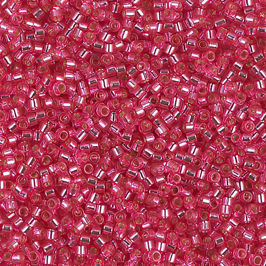 Delica 11/0 Beads - db1338 - Silver-Lined Dark Pink Rose 5.2g