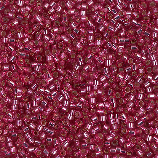 Delica 11/0 Beads - db1341 - Silver Lined Medium Pink Rose Dyed 5.2g