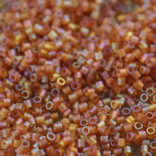 Delica 15/0 Beads - db15-0853 - Dark Topaz Transparent AB Matte 5.2g
