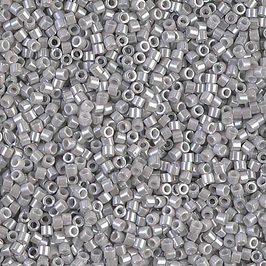 Delica 11/0 Beads - db1538 - Opaque Light Grey Smoke Ceylon 5.2g