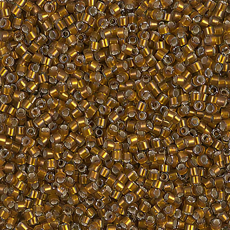 Delica 11/0 Beads - db1681 - Silver Lined Glazed Dark Saffron 7.5g