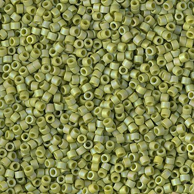 Delica 11/0 Beads - db2309 - Frosted Glazed Rainbow Green Lime Matte AB 5.2g