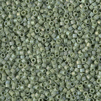 Delica 11/0 Beads - db2310 - Frosted Glazed Rainbow Green Shamrock Matte AB 5.2g