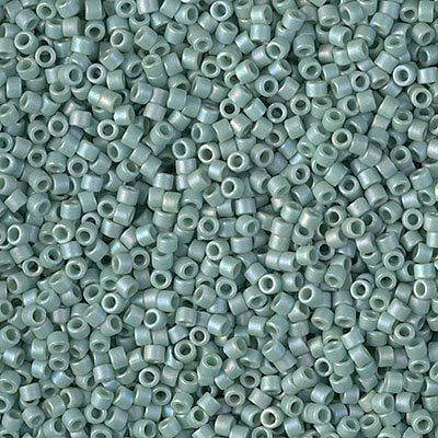Delica 11/0 Beads - db2313 - Frosted Glazed Rainbow Green Mint Matte AB 5.2g