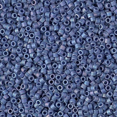 Delica 11/0 Beads - db2317 - Frosted Glazed Rainbow Navy Blue Matte AB 5.2g