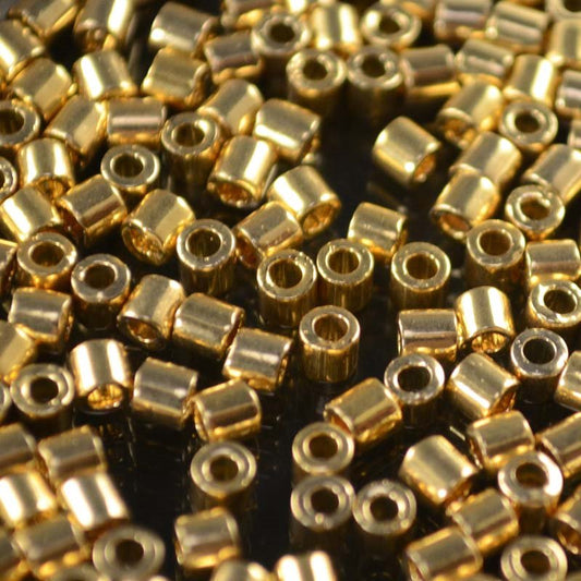 Delica 8/0 Beads - dbl0034 - Light Gold 24kt Plated 3.3g