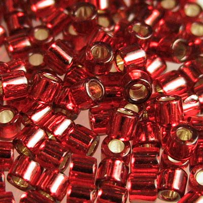 Delica 8/0 Beads - dbl0043 - Silver Lined Flame Red 5.2g