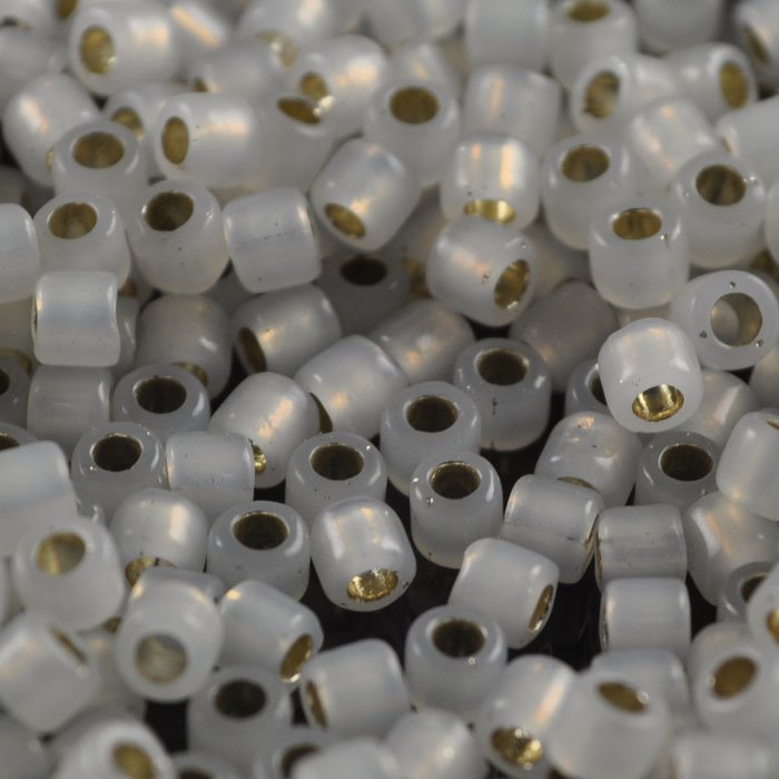 Delica 8/0 Beads - dbl0221 - Silver-Lined White Opal 10g