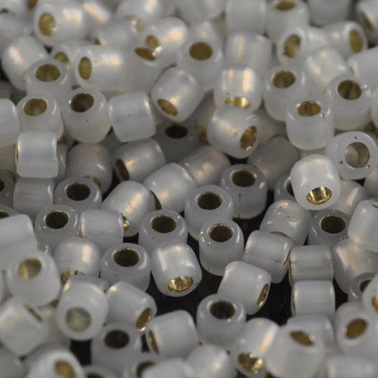 Delica 8/0 Beads - dbl0221 - Silver-Lined White Opal 10g