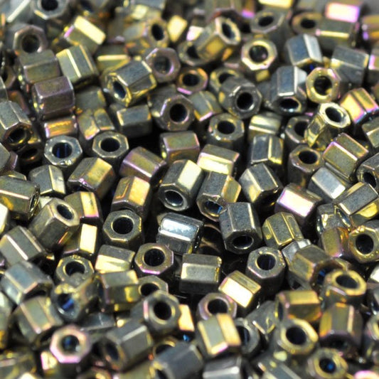 Delica 8/0 Hex-cut Beads - dblc0029 - Metallic Purple Gold Iris 5.2g
