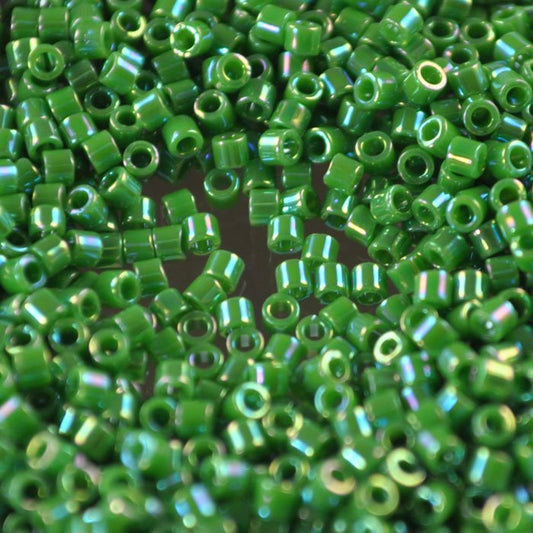 Delica 10/0 Beads - dbm0163 - Opaque Green AB 5.2g