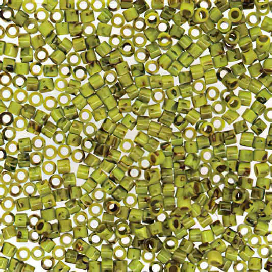 Delica 10/0 Beads - dbm2265 - Matte Chartreuse Picasso 7.2g