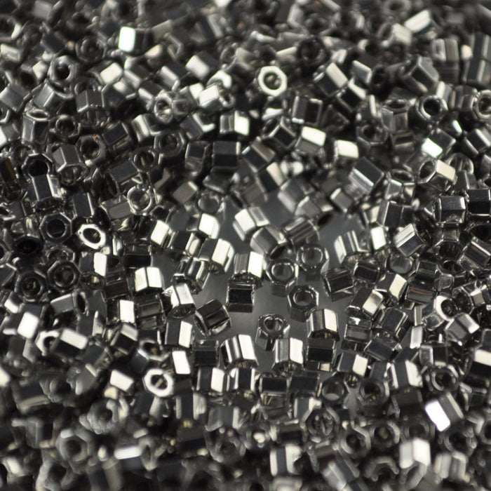 Delica 10/0 Hex-cut Beads - dbmc0038 - Palladium Plated 3.3g