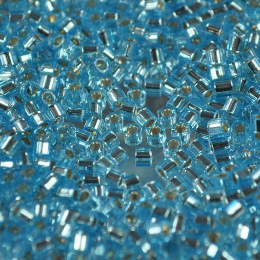 Delica 10/0 Hex-cut Beads - dbmc0044 - Silver lined Aqua 7.5g