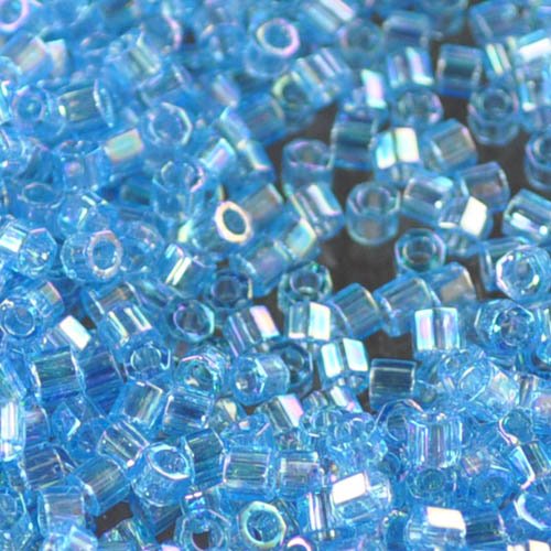 Delica 10/0 Hex-cut Beads - dbmc0176 - Transparent Aqua AB 7.5g