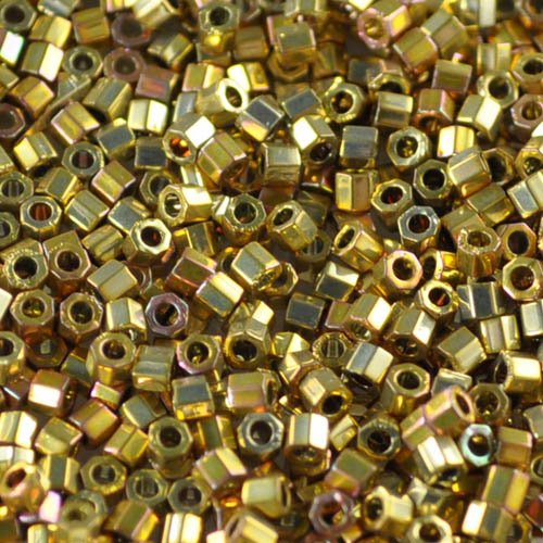 Delica 10/0 Hex-cut Beads - dbmc0501 - 24Kt Gold Plated AB 3.3g