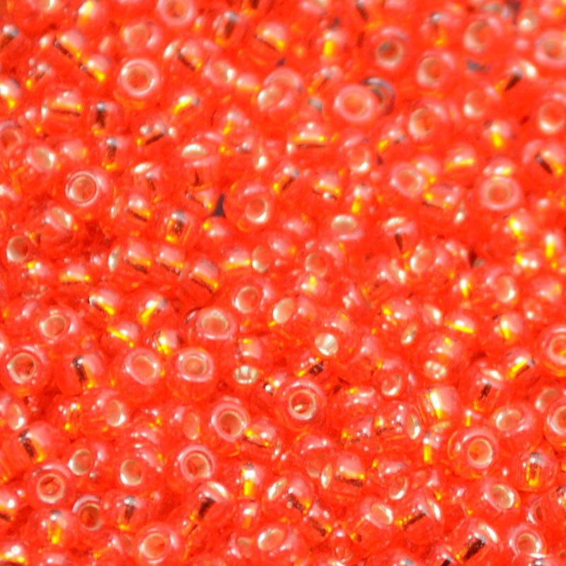 Miyuki Seed Beads 11/0 - mb11-0010 - Silver Lined Flame Red 22g