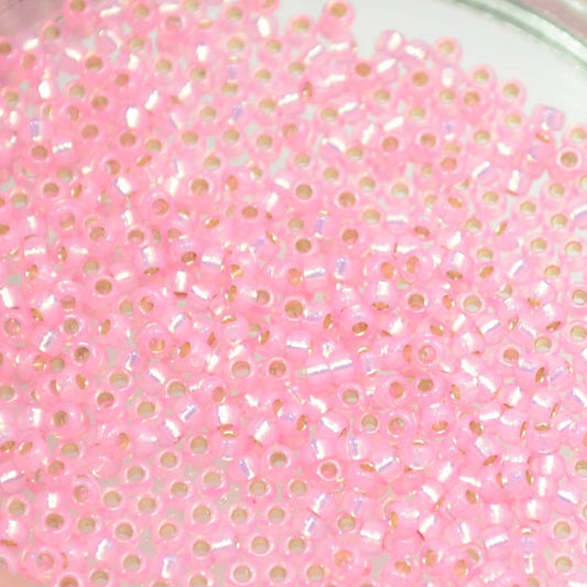 Miyuki Seed Beads 11/0 - mb11-0555 - Dyed Silver Lined Light Rose Alabaster 10g