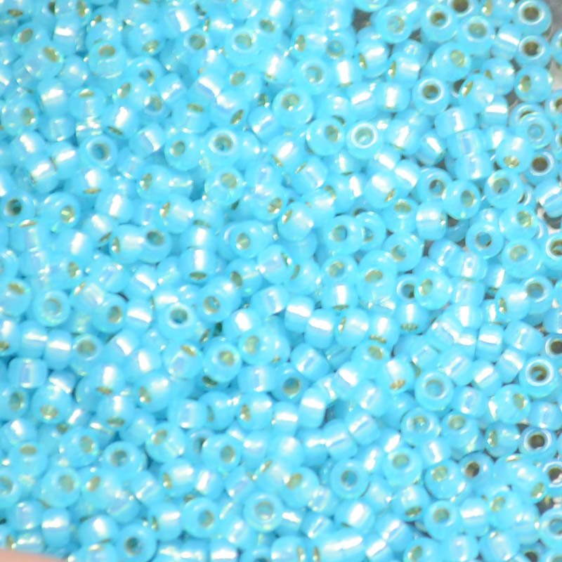 Miyuki Seed Beads 11/0 - mb11-0647 - Dyed Silver Lined Aqua Alabaster 10g