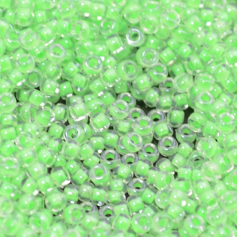 Miyuki Seed Beads 11/0 - mb11-1120 - Luminous Inside-Color Neon Lime Green/Cryst