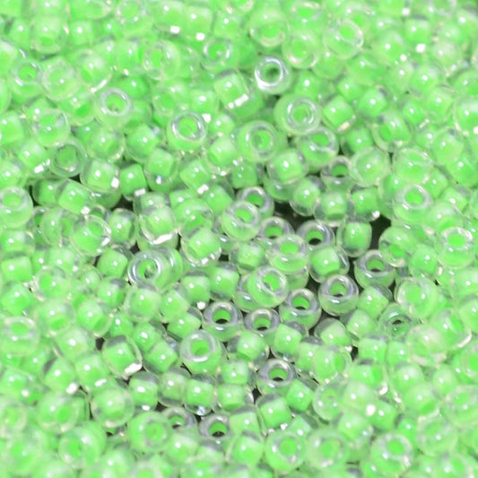 Miyuki Seed Beads 11/0 - mb11-1120 - Luminous Inside-Color Neon Lime Green/Cryst