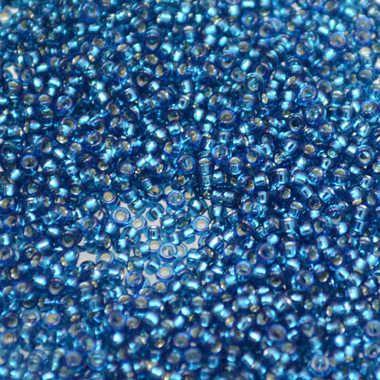 Miyuki Seed Beads 15/0 mb15-1425 - Dyed Silver Lined Blue Zircon