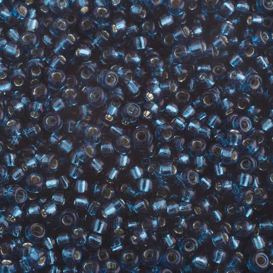 Miyuki Seed Beads 6/0 mb6-1425 - Dyed Silverlined Blue Zircon