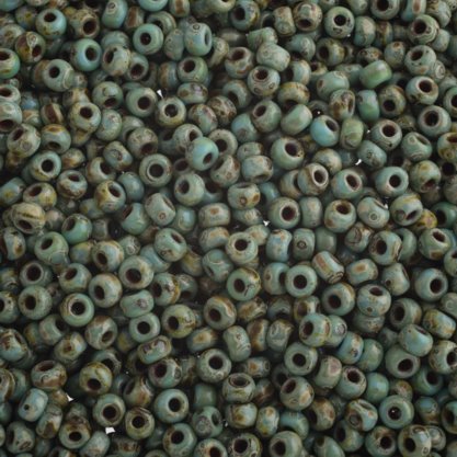 Miyuki Seed Beads 6/0 mb6-4514 - Opaque Turquoise Blue Picasso