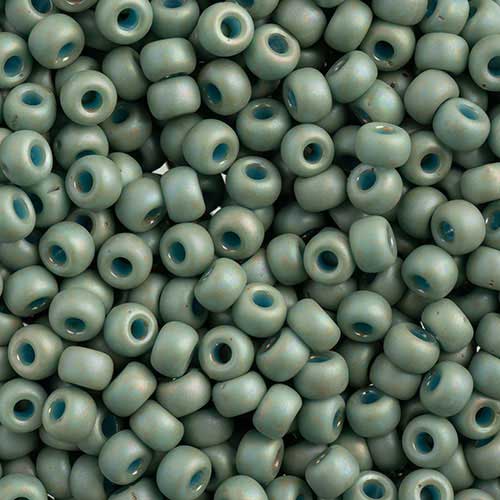 Miyuki Seed Beads 6/0 mb6-4701 - Frosted Glazed/Rainbow Green Mint Matte AB
