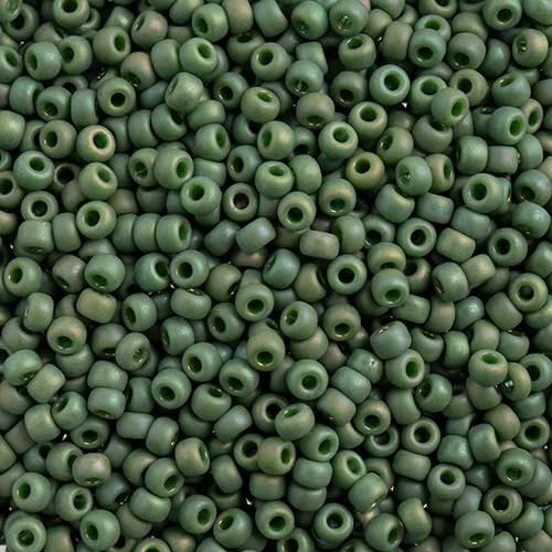 Miyuki Seed Beads 8/0 mb8-4700 - Frosted Glazed/Rainbow Green Emerald Matte AB