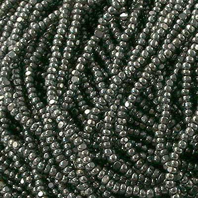 Czech Cut Seedbeads - 13/0 - Silver Plated Antiqued (strand)