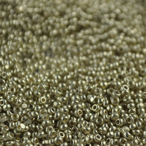 Czech Cut Seedbeads - 13/0 - Bright Sterling Plated (2 grams)